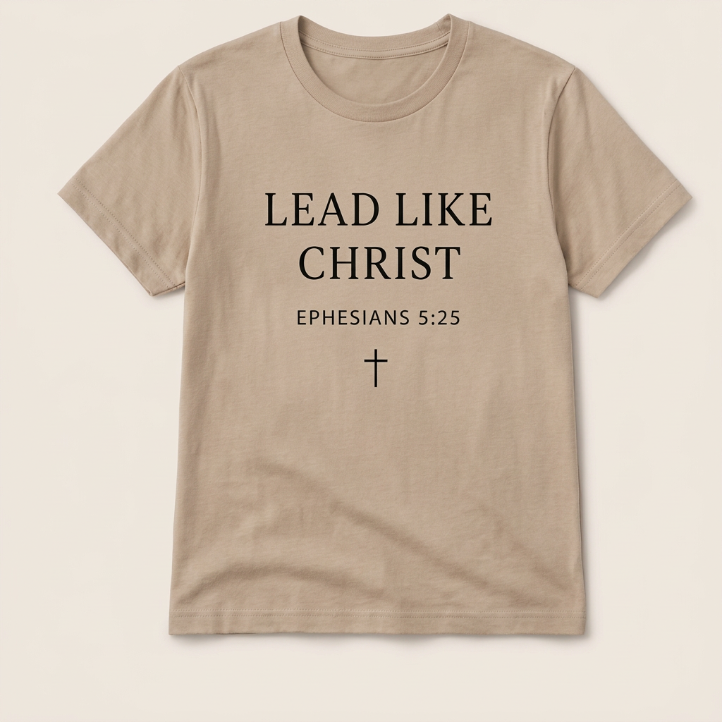 Lead Like Christ Ephesians 5:25 T-shirt in tan