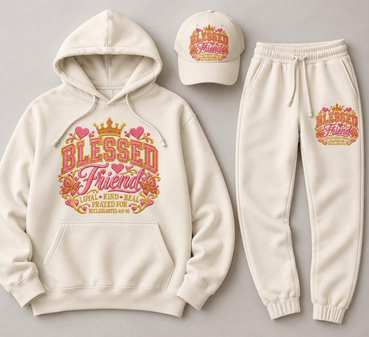 Blessed Friend | Embroidered Cap - Cream