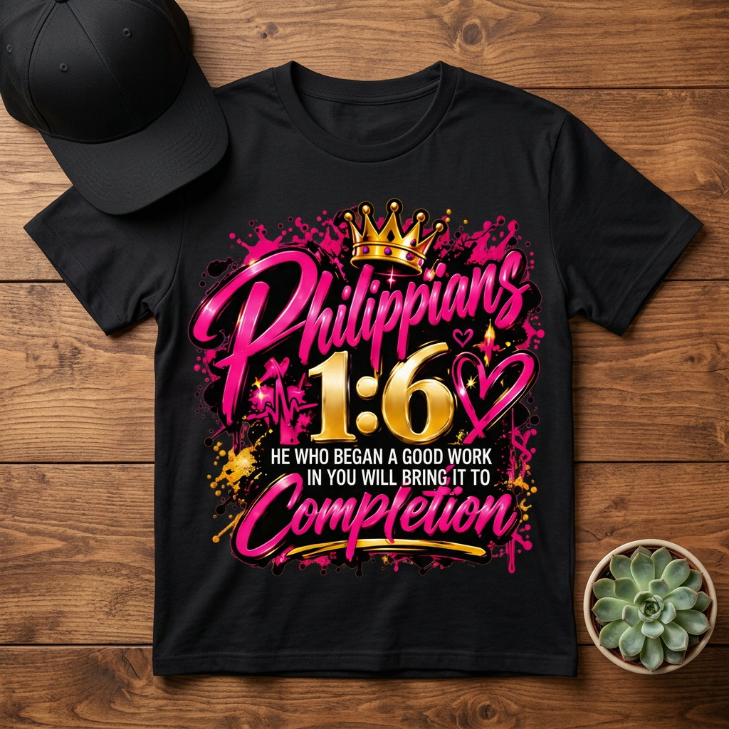 Philippians 1:6 T-shirt mockup