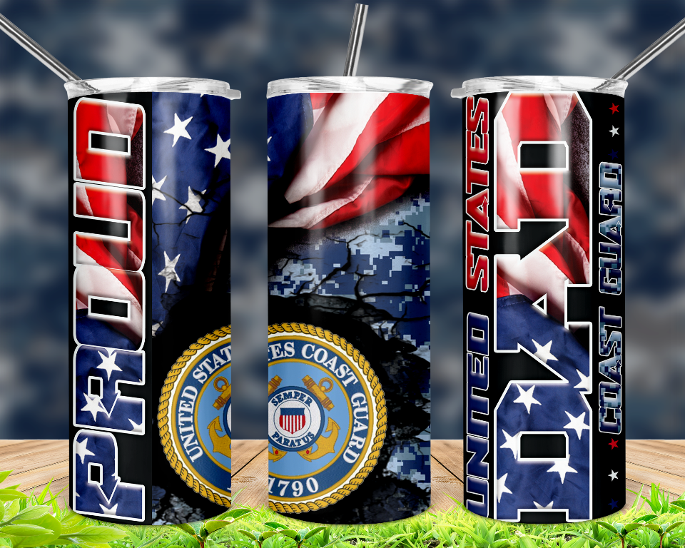 Sublimation Tumbler - Sample Proud Military Dad Tumbler