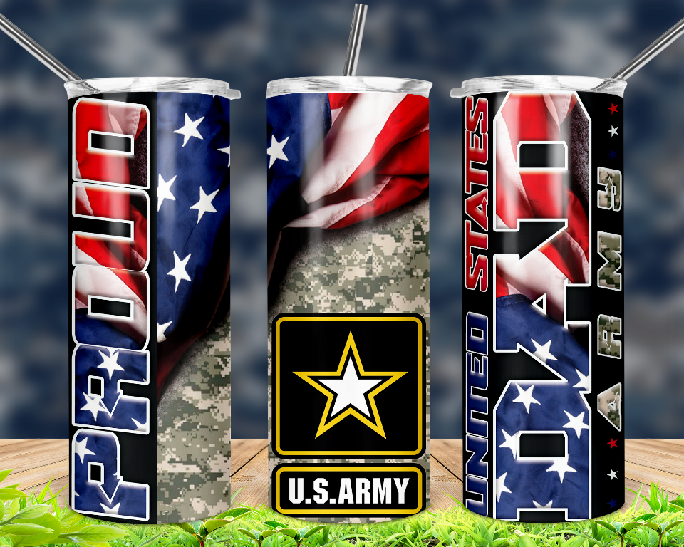 Sublimation Tumbler - Sample Proud Military Dad Tumbler